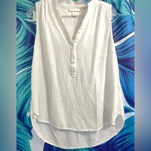 H&M Cream White Sleeveless Blouse